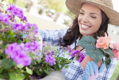Image showing a gardener reviewing service details